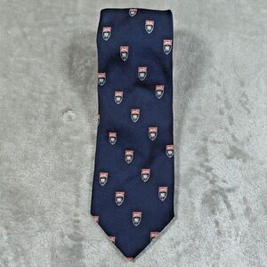 Vintage John Bull Tie Mens 52x4 Heraldic Shield Crest Silk Collegiate Ivy League